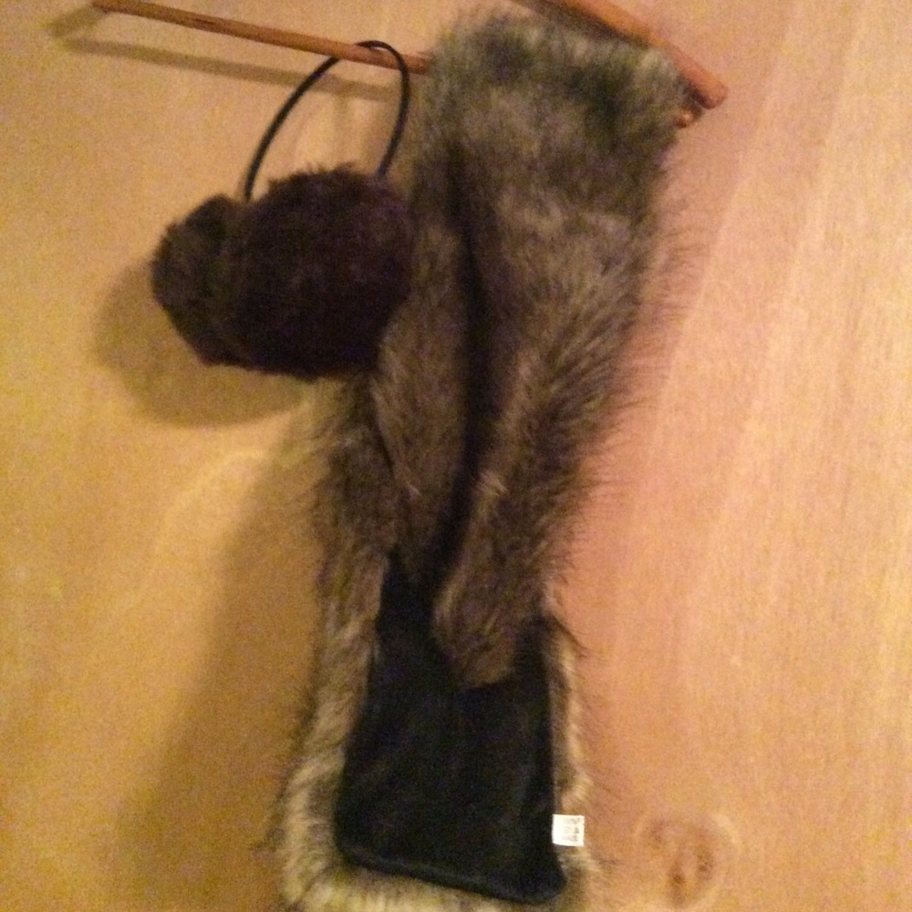 Fur Ear muffs and fur scarf